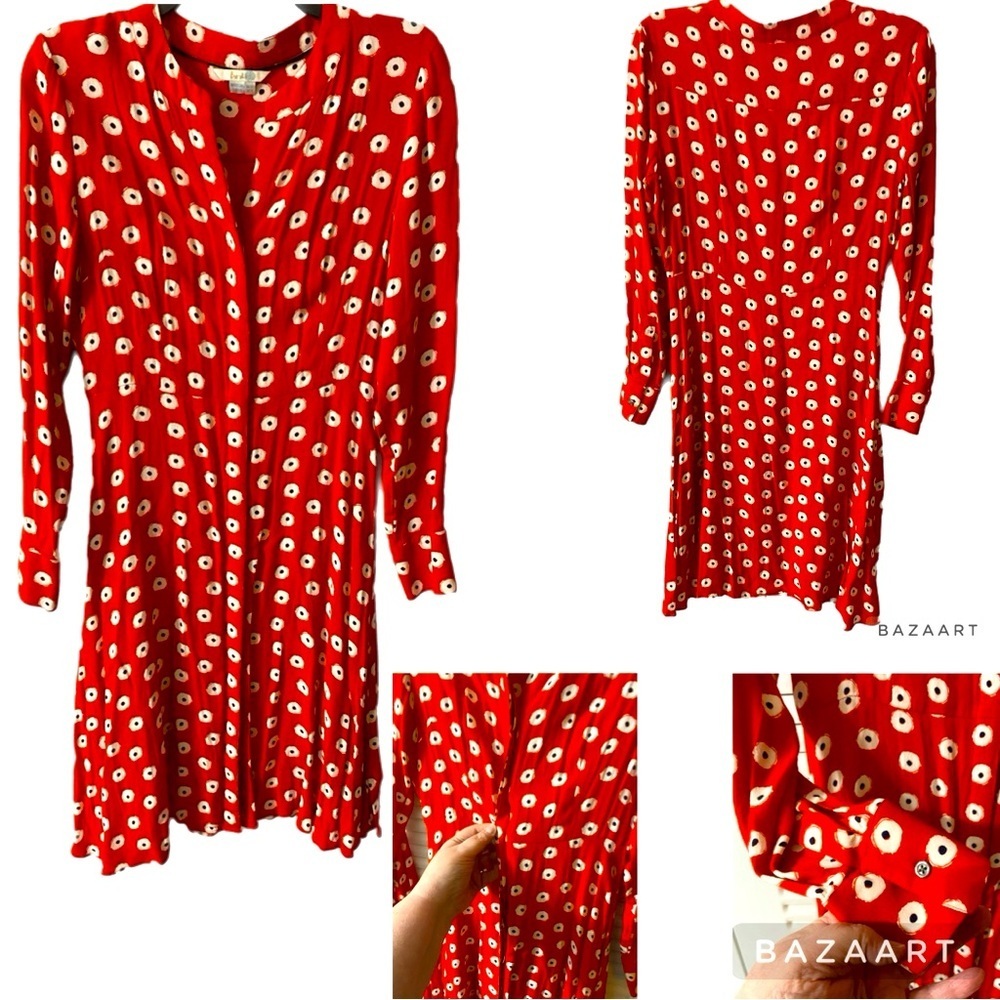 EUC BODEN Dress, Button up, Hidden Buttons, Midi, Sz 8, Viscose​, Like new